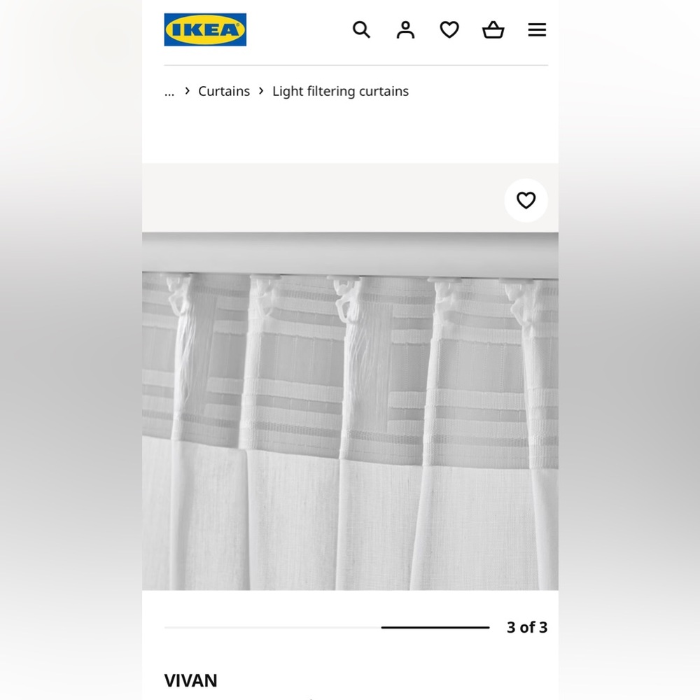 Sold NWT Multiple available IKEA VIVAN curtain set of two in package - Picture 11 of 13